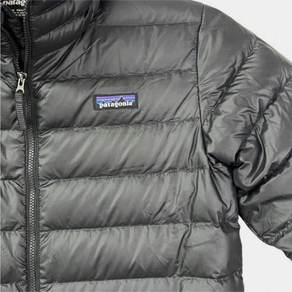 Patagonia Kids' Recycled Down Sweater Puffer Coat Jacket Black Size M 10 - Picture 5 of 5
